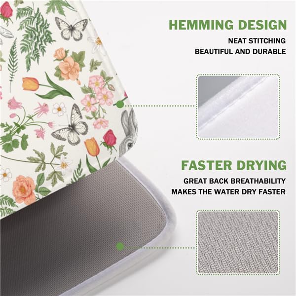 Easter Bunny Dish Drying Mat for Kitchen Counter