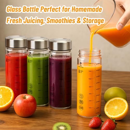 12 oz Glass Juice Bottles with Lids