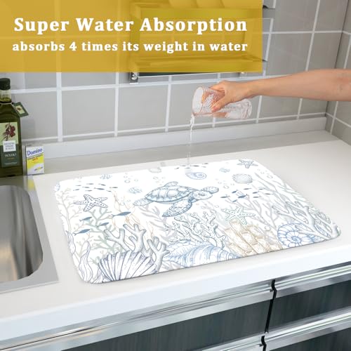 Ocean Turtle Dish Drying Mat