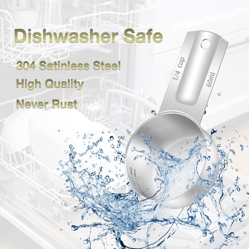 2PCS 1/4Cup (60ml, 2oz) Measuring Cup, Etched Inner Scale Measure Scoop (2 Count)