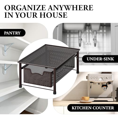 Stackable Cabinet Basket Drawer Organizer