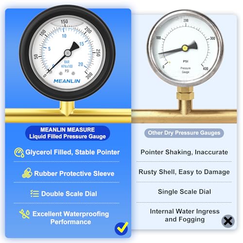 0~300Psi Stainless Steel Liquid Filled Pressure Gauge 1