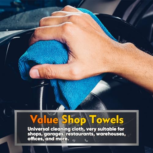 Blue Microfiber Cleaning Cloths 100 Pack (100 Count)