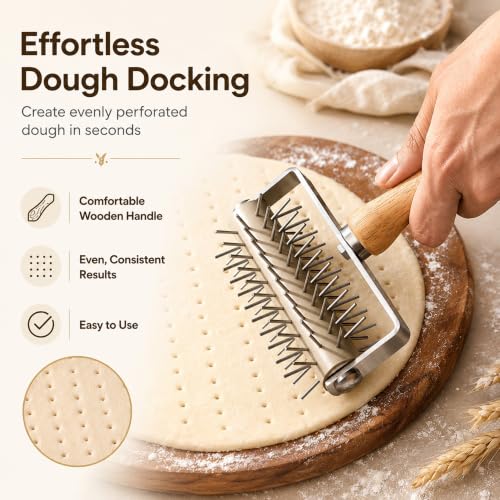 Pizza Dough Docker Roller Stainless Steel