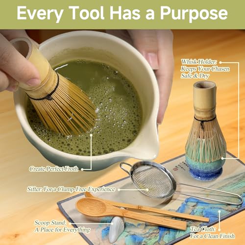 Matcha Whisk Set with Ceramic Bowl