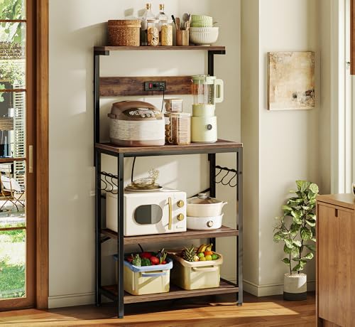 Kitchen Bakers Rack with Power Outlet