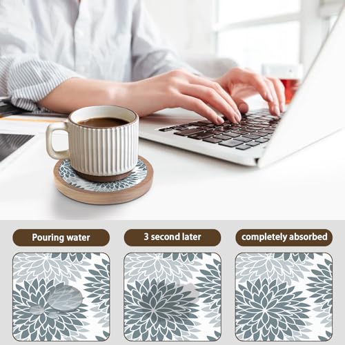 Wood Coasters Set of 8 with Holder