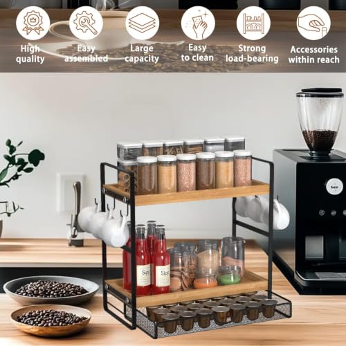 Coffee Station Organizer with Pod Holder and Drawer