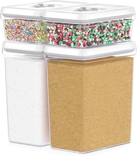 Large Airtight Food Storage Containers with White Lids (4 Count)