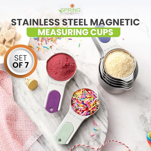 Magnetic Stainless Steel Measuring Cups Set of 7 (7 Count)