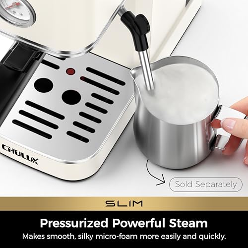 Slim Espresso Machine with Milk Frother for Home Cappuccino