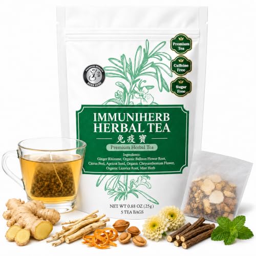 Immune Defense & Respiratory Comfort Traditional Chinese Herbal Tea for Modern Wellness (5 Count)