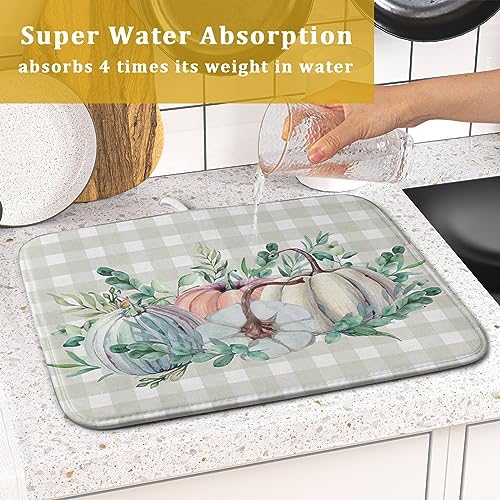 Fall Colorful Pumpkin Dish Drying Mat for Kitchen Counter