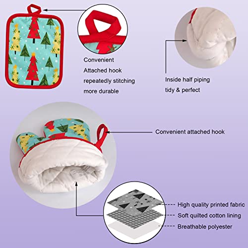 Oven Mitts and Potholders Dish Towles Set 100% Cotton for Perfect for Gifting (16 Ounce)