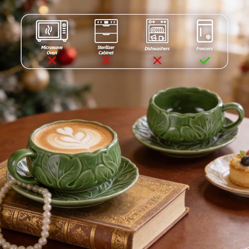 Tea Cups and Saucers Set of 2 (2 Count)