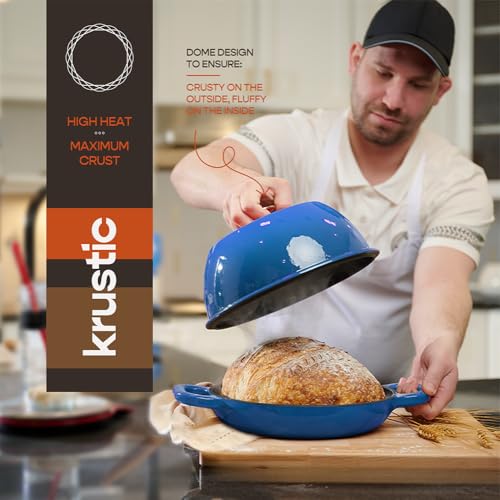 Enameled Cast Iron Dutch Oven for Sourdough Bread Baking