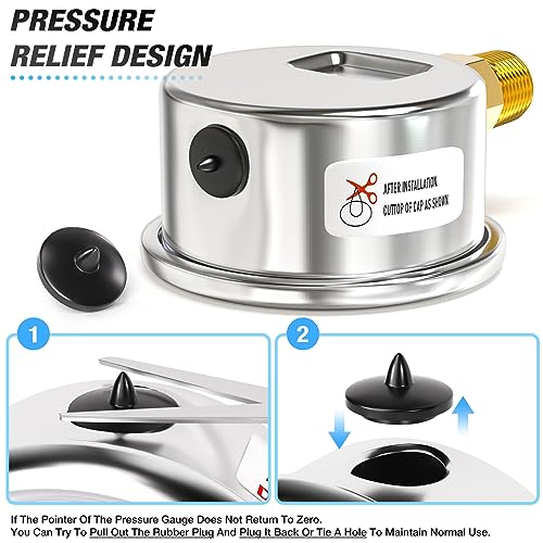 0~200Psi Dry Pressure Gauge Stainless Steel 1