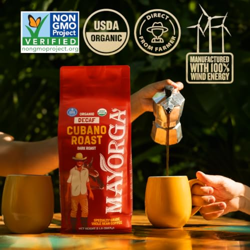 Decaf Coffee 2lb Bag Dark Roast Organic Swiss Water Decaffeinated Cubano Roast Coffee (32 Ounce)