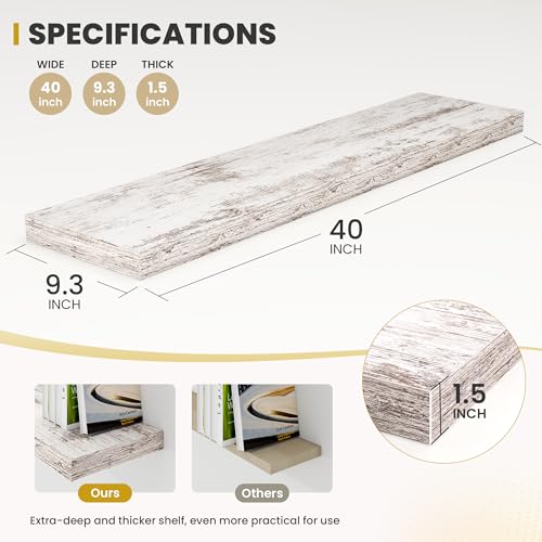 40 Inch Floating Shelves