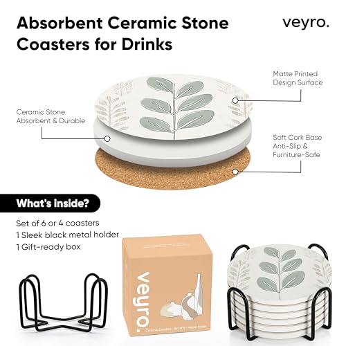 Ceramic Coasters Set of 6 (6 Count)