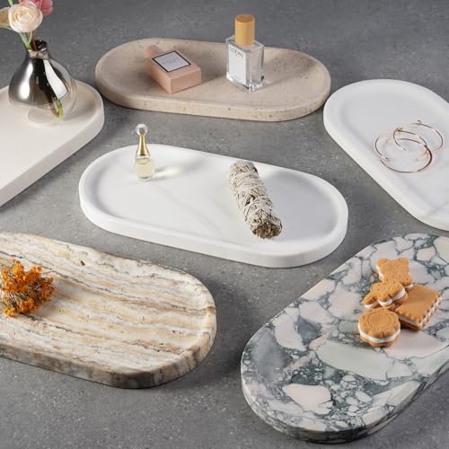 Creamy White Marble Tray for Bathroom
