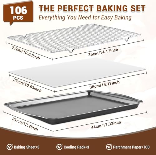 Baking Sheet Pans With Racks Set (106 Count)