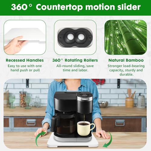 Appliance Slider 360° Rolling Tray for Countertop Coffee Maker Mat