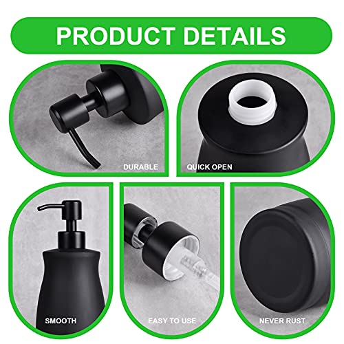 Stainless Steel Countertop Matte Black Soap Dispenser Liquid Bottle for Kitchen & Bathroom Hand Dish Lotion