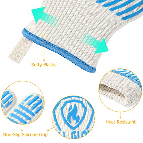 BBQ Gloves Oven Gloves 1472℉ Extreme Heat Resistant (2 Count)