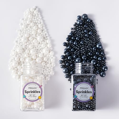 Edible Black and White Sprinkles (4.2 Ounce)