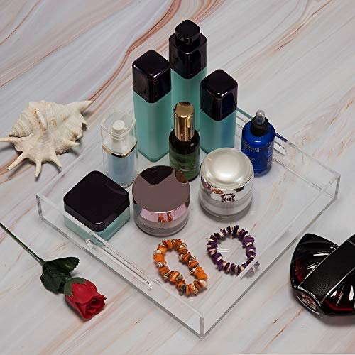 Clear Sturdy Acrylic Serving Tray with Handles