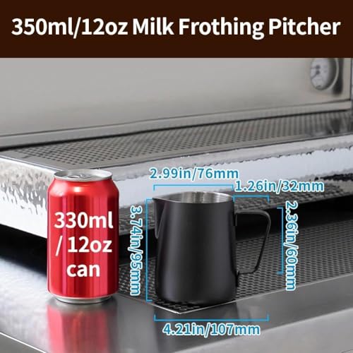 12oz Milk Frothing Pitcher Stainless Steel Espresso Steaming Jug