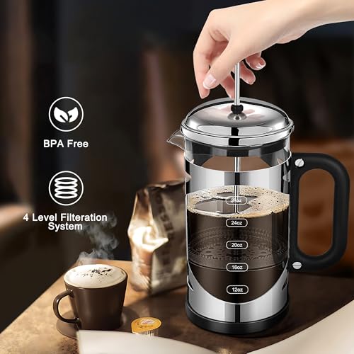 34 Ounce French Press Coffee Maker Chromium Stainless Steel Coffee Press