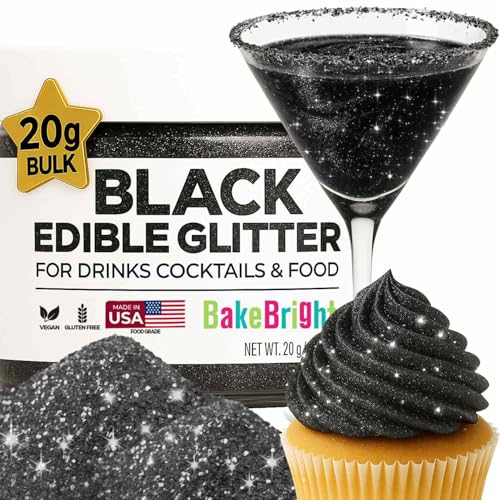 Bulk 20g Black Edible Glitter for Drinks