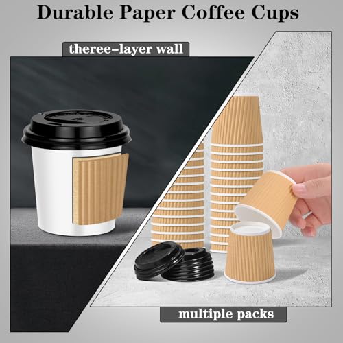 100 Count 4oz Disposable Espresso Cups with Lids