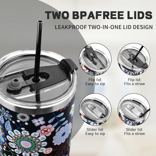 40 oz Tumbler with Lids and Straws