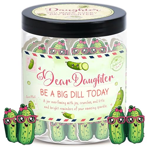 60 Positive Pickle Cards Jar for Daughter with Affirmation Cards