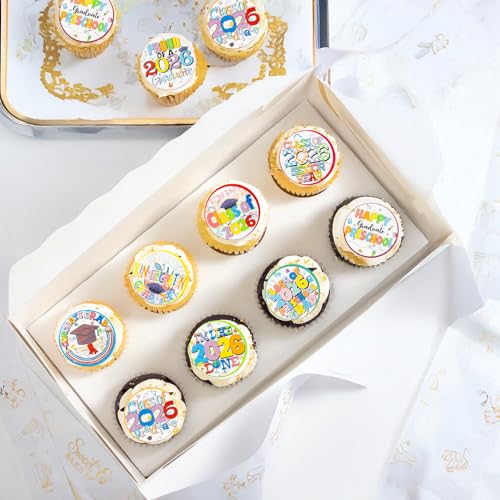 48Pcs Edible 2026 Kindergarten Graduation Cupcake Toppers Wafer Paper Preschool Cake Decorations Picks for 2026 Kindergarten Grad Theme Party Cake Decor Supplies Multi Color (48 Count)