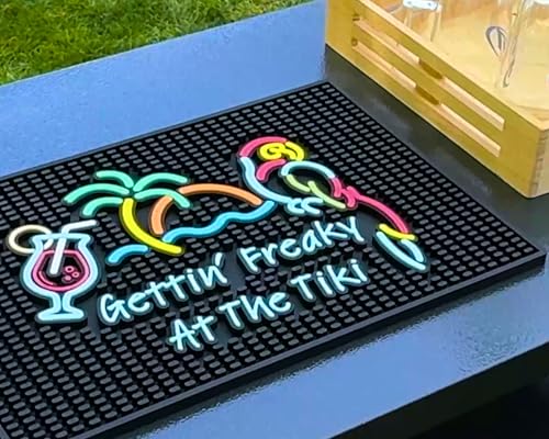 Gettin Freaky at The Tiki Bar Mat 18x12 in