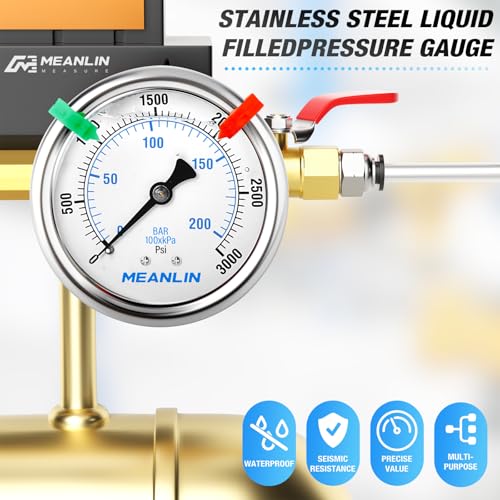 0~3000Psi Liquid Filled Pressure Gauge 1