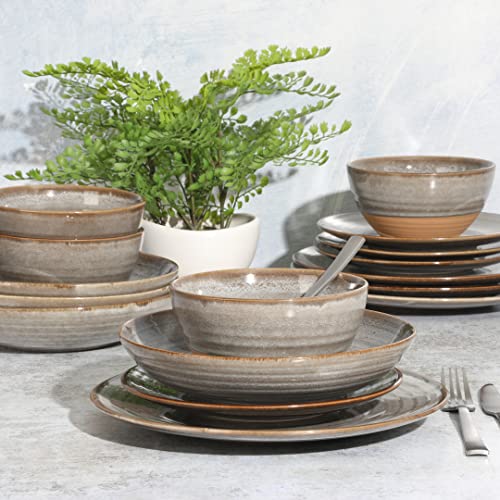 Dreamweaver Double Bowl Terracotta Reactive Dinnerware Set