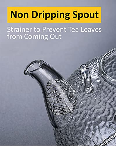 Japanese Style hammered glass exquisite 900ml tea pot