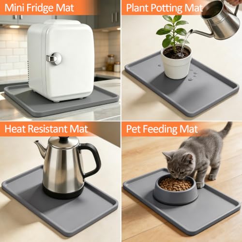 Silicone Coffee Maker Mat with Lip for Countertops