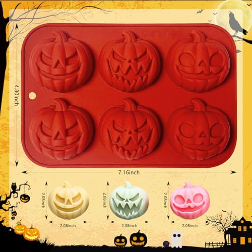 2Pcs Halloween Pumpkin Molds Silicone for Chocolate Candy