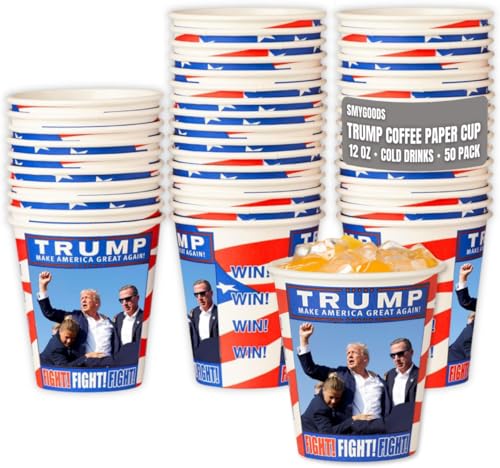 Trump Design Disposable Paper Coffee Cups (50 Count)