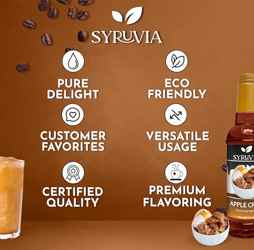 Coffee Syrup Apple Crisp Flavored Syrup for Drinks (25.4 Fl Oz)