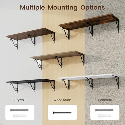12 Inch Deep Floating Shelves for Wall (2 Count)