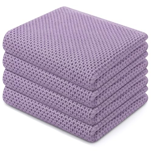 100% Cotton Waffle Weave Kitchen Dish Towels 4 (4 Count)