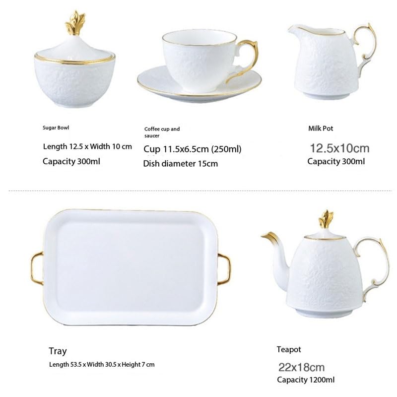 Light Luxury Bone China Coffee Cup Afternoon Tea Teapot Sets Banquet Set Bring Tray of Wedding Gifts