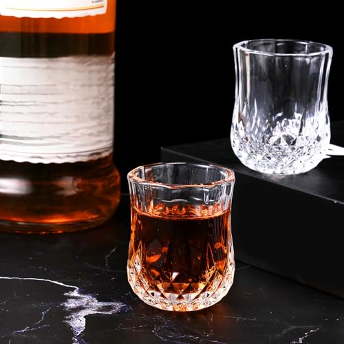 100 Pcs 1.7 oz Mini Shot Glasses Set Whiskey Tasting Glasses Heavy Duty Base Clear Shot Cup Cute Cordial Mini Wine Cups for Bourbon (100 Count)